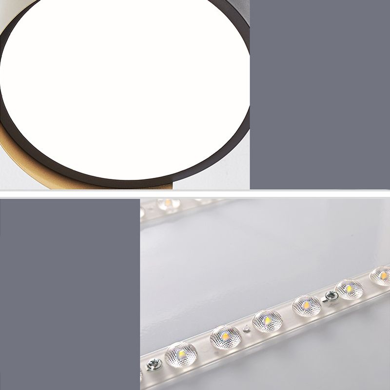 Round Dining Room Semi Flush Mount Light Acrylic 4-Head Nordic LED Ceiling Fixture in Grey