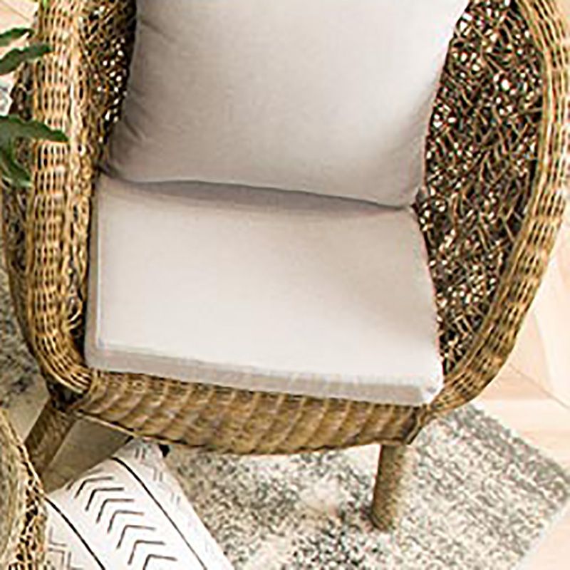 Tropical Rattan Patio Dining Chair with Arm Open Back Single Chair