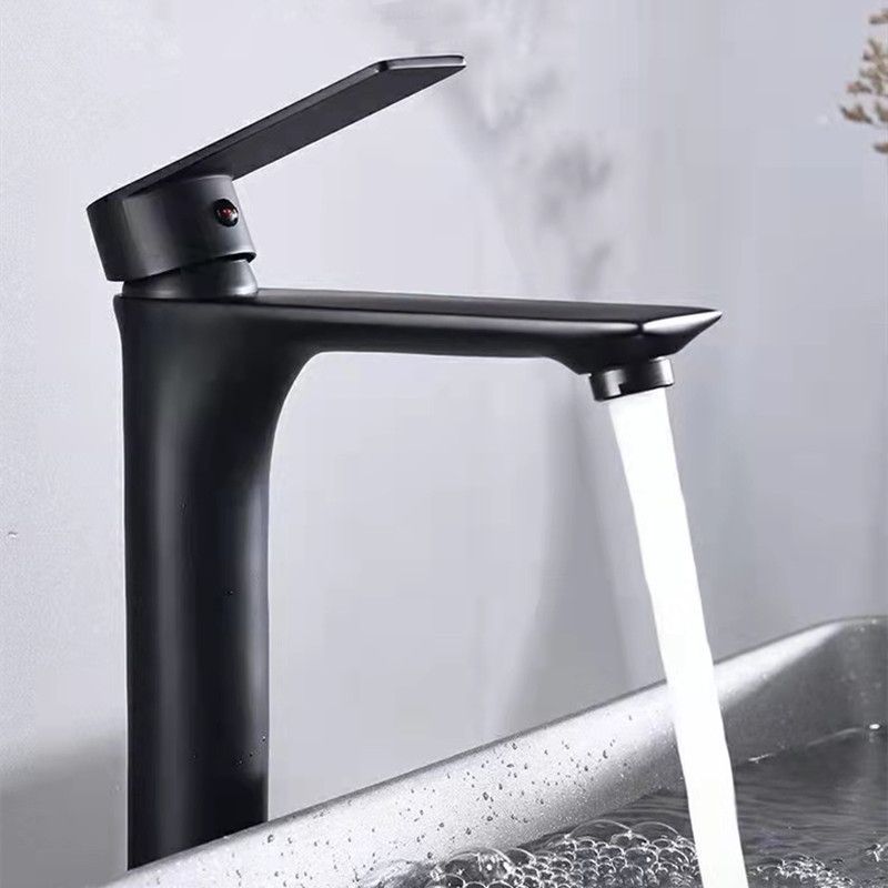 Modern Style Vessel Sink Faucet Lever Handle Copper Low Arc Vessel Faucet