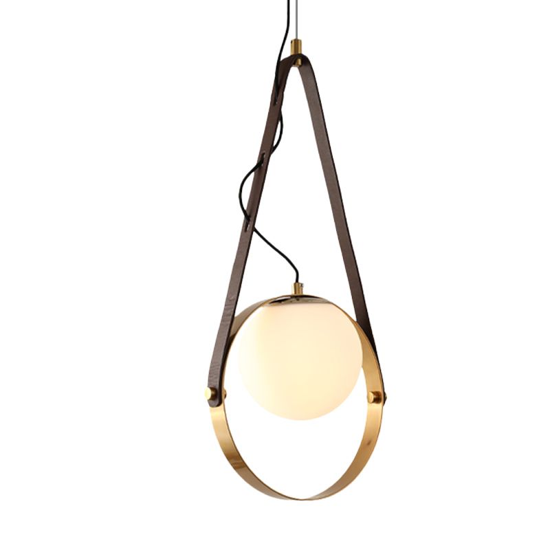 Gol Finish Ring Suspension Light Moderniste 1-Bulb Metal suspendu le plafond avec détail de la ceinture