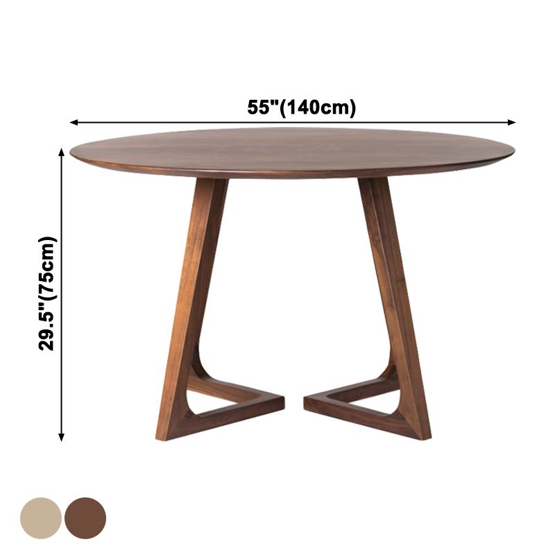 Vast hout dubbele voetstuk dinette tafel eenvoud eettafel ronde voor thuis