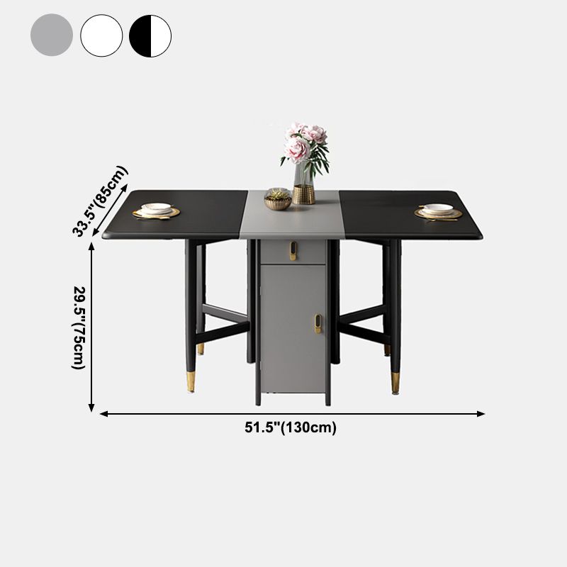 Mid-Century Modern Dining Table Rubberwood Solid Wood Table with Black Ash Solid Wood Base