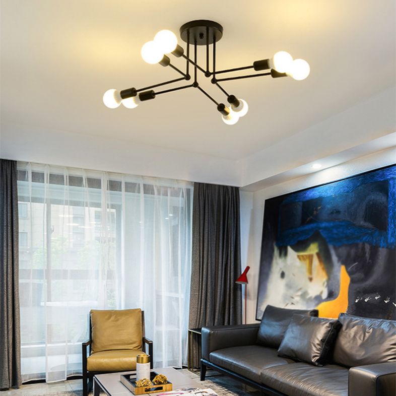 Metal Sputnik Shade Flush Ceiling Light Modern Multi-Lights Flush Mount Fixture