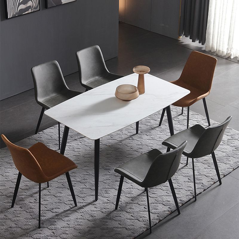 Rectangle Modern Stone Table Standard Height Dining Table with 4 Legs