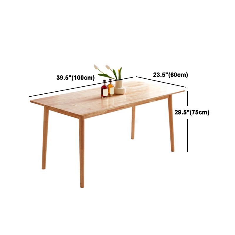 Minimalist Rubberwood Table and Chair Set 1/2/5/7 Pieces Rectangular Dining Table Set