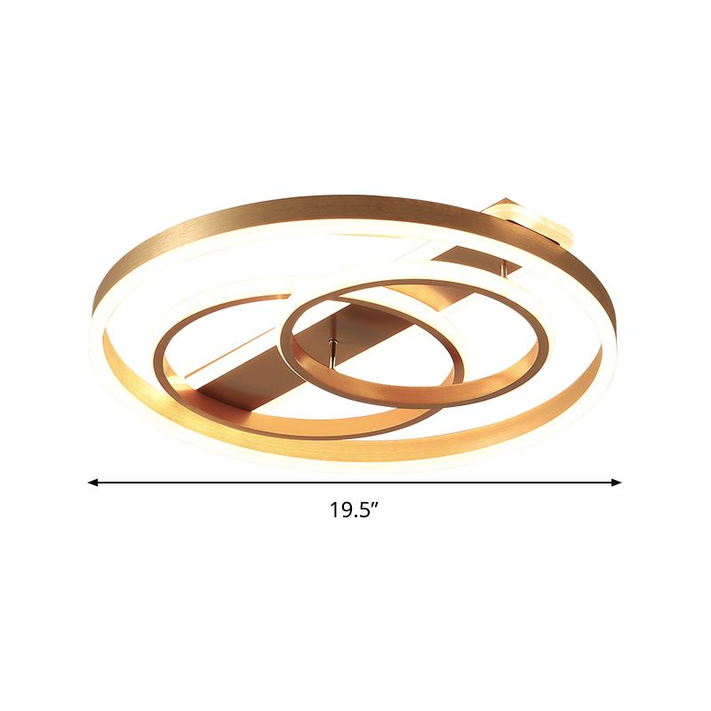 Loop Ceiling Light Fixture Postmodern Acrylic Gold LED Flush Mount Light in Warm Light/White Light/Remote Control Stepless Dimming