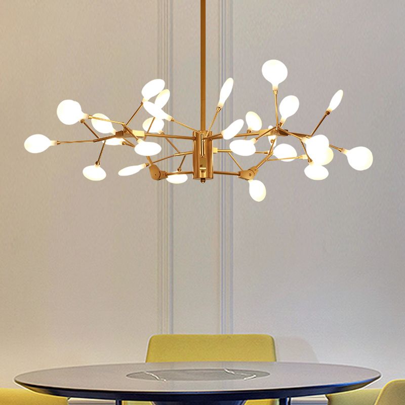 Branched Firefly Acrylic LED Ceiling Lighting Postmodern White Chandelier Light Fixture