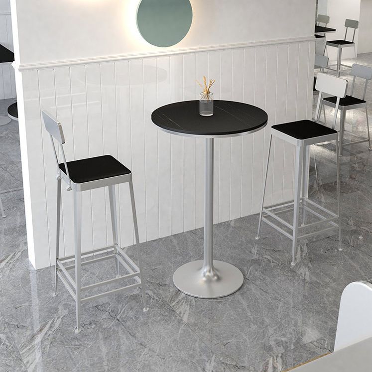 Glam Metal Stool Kitchen 4 Legs Counter Stool in Matte Finish