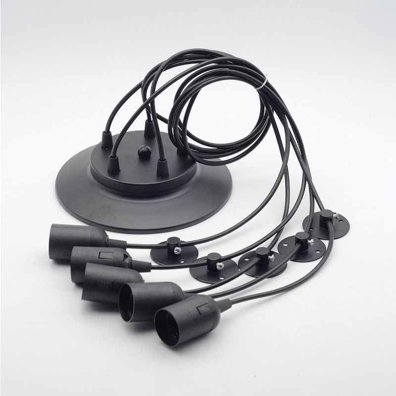 Industrielle schwarze Spinne hängend hängendes Licht, Metallheizlicht mit langem Seil für Innenräume