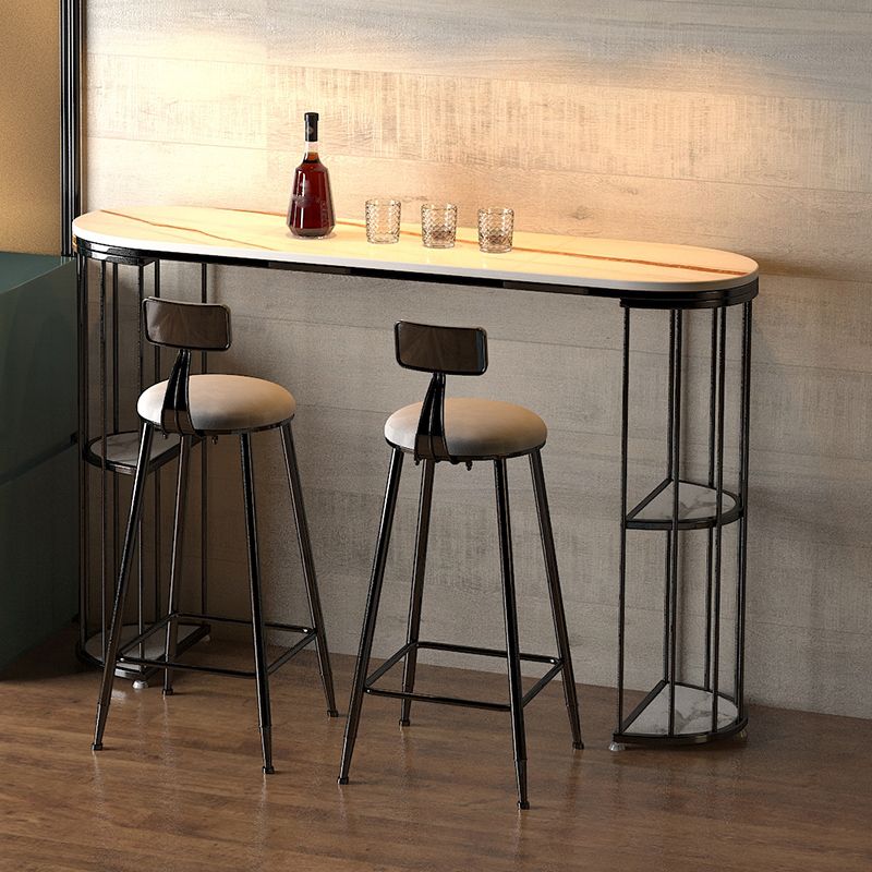 Contemporary Storage Bistro Accent Dining Table Indoor Double Pedestal Patio Bar Table