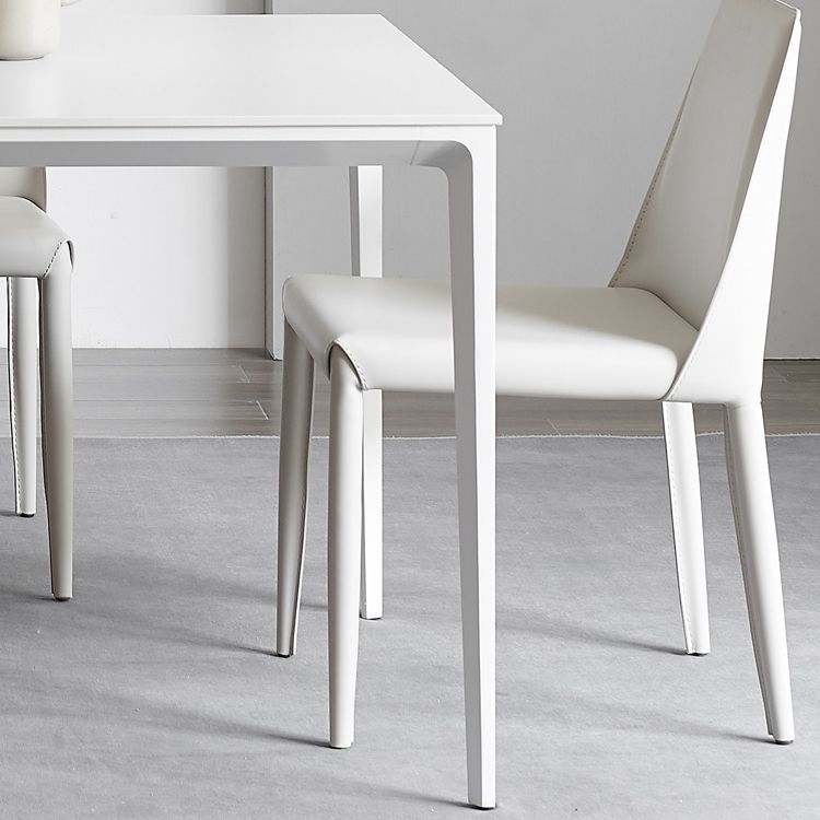 Stone Top Dining Table Rectangle Contemporary Dining Table with 4 Legs