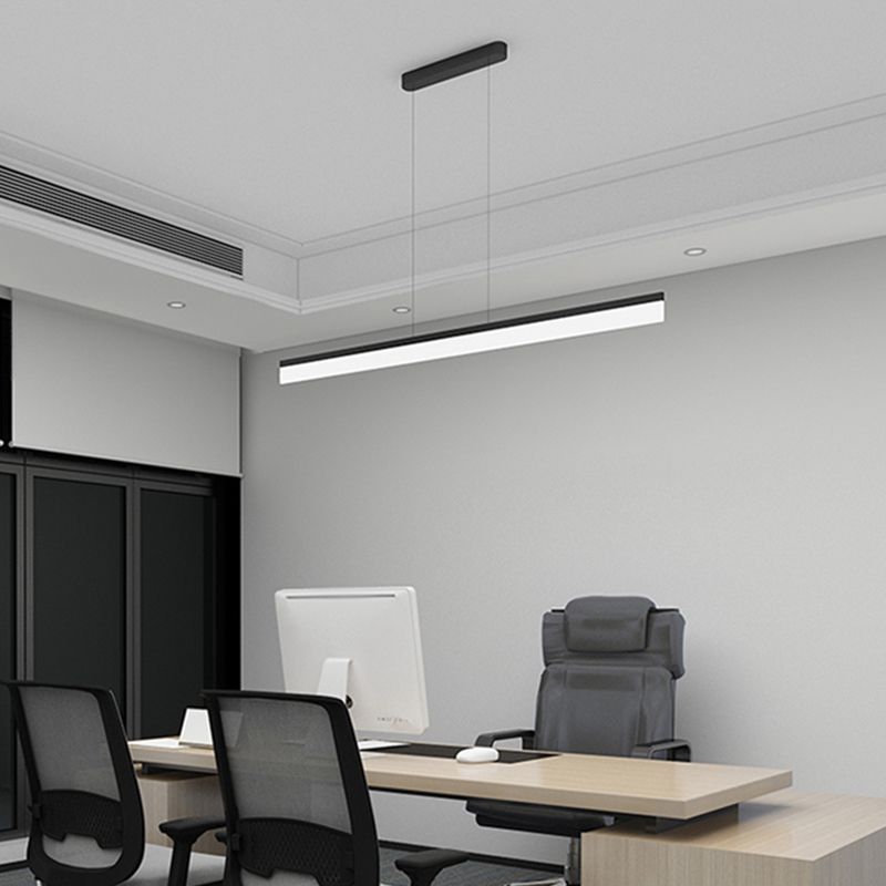 Nordic Modern Island Light LED Simple Rectangle Aluminum Pendant Light Fixture