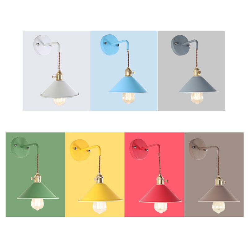 Cone Wall Light Sponce Nordic Minimalist Style Metal 1 Light Sponces