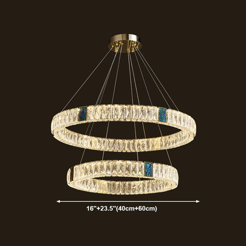 Moderne ronde kroonluchter verlichtingsarmaturen Multi-tier hangende hangende lampen