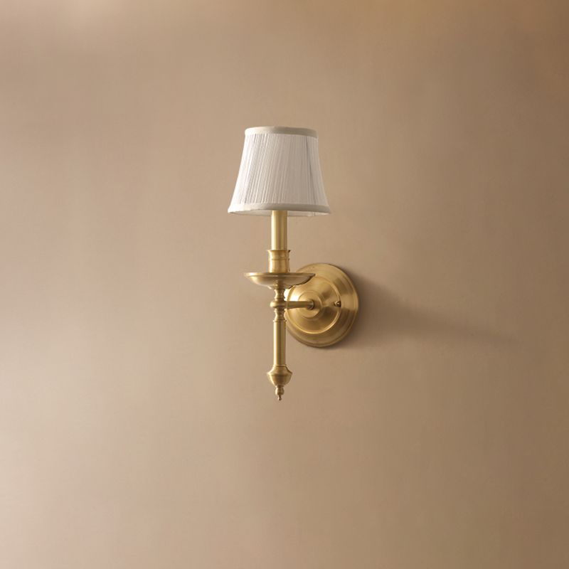 Classic Single Wall Mounted Lamp, Wallchiere Design with Empire Shaped Fabric Shade