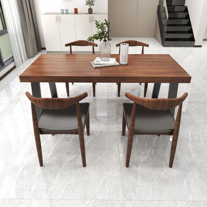 Industrial Solid Wood Top Dining Room Set with Rectangle Shape Dining Set for restaurant