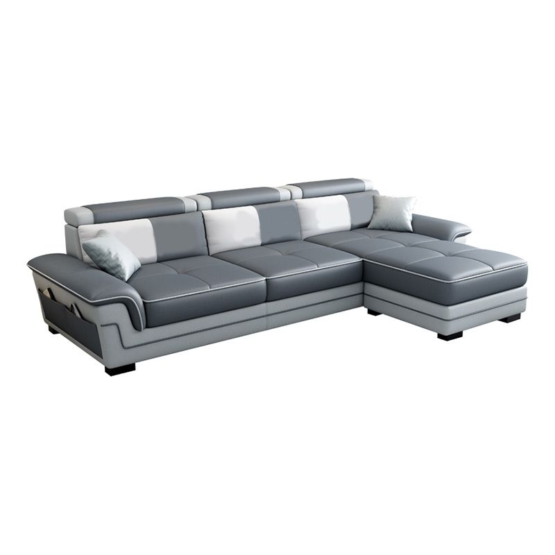 82.68" W √ó 57.09" D √ó 35.43" H High Back Pillow Top Arm Sectional with Slipcovere