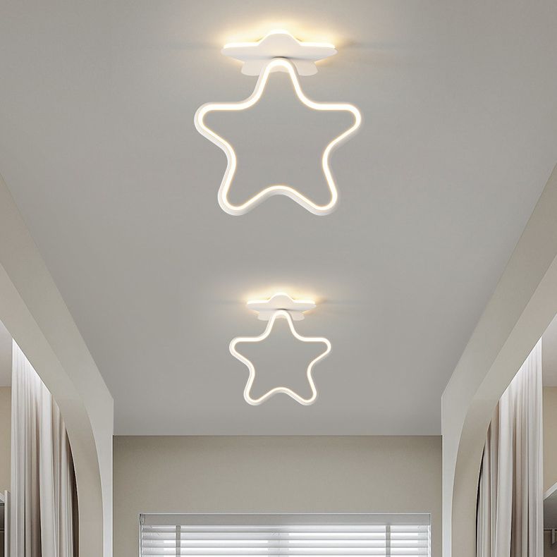 LED White Ceiling Light Contemporary Flush Mount Lighting for Foyer