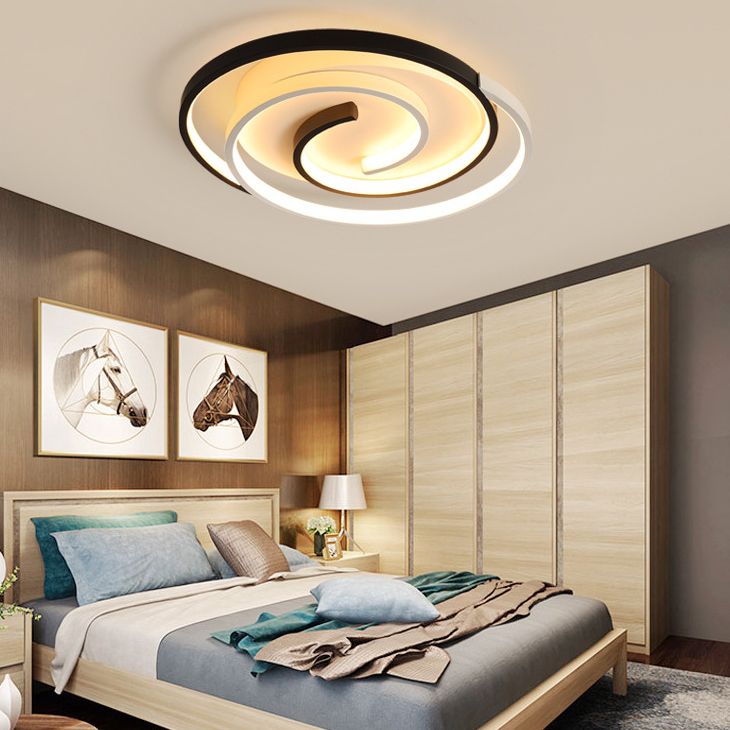 Lámparas de techo geométricas de estilo moderno lámparas de montaje en blanco y negro luces LED de montaje en blanco