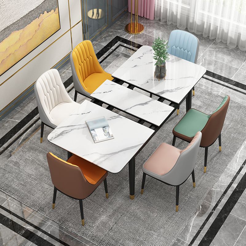 Rechthoek 4 poten Home Furniture Stone Dining Room Collection met druppelblad