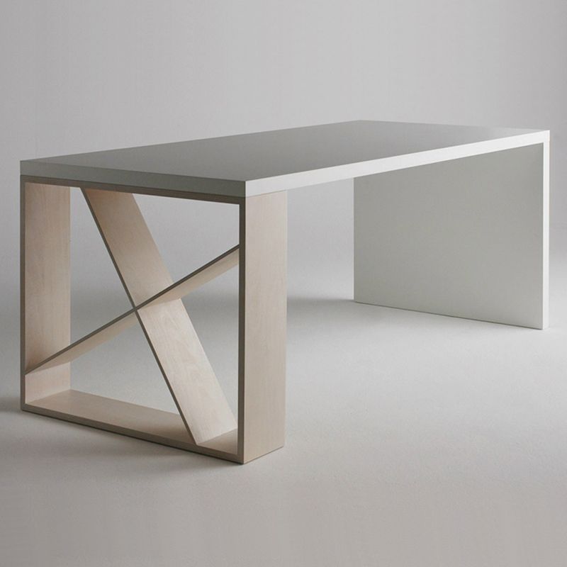 Rectangle Solid Wood Dining Table for Restaurant Modern Table with Double Pedestal