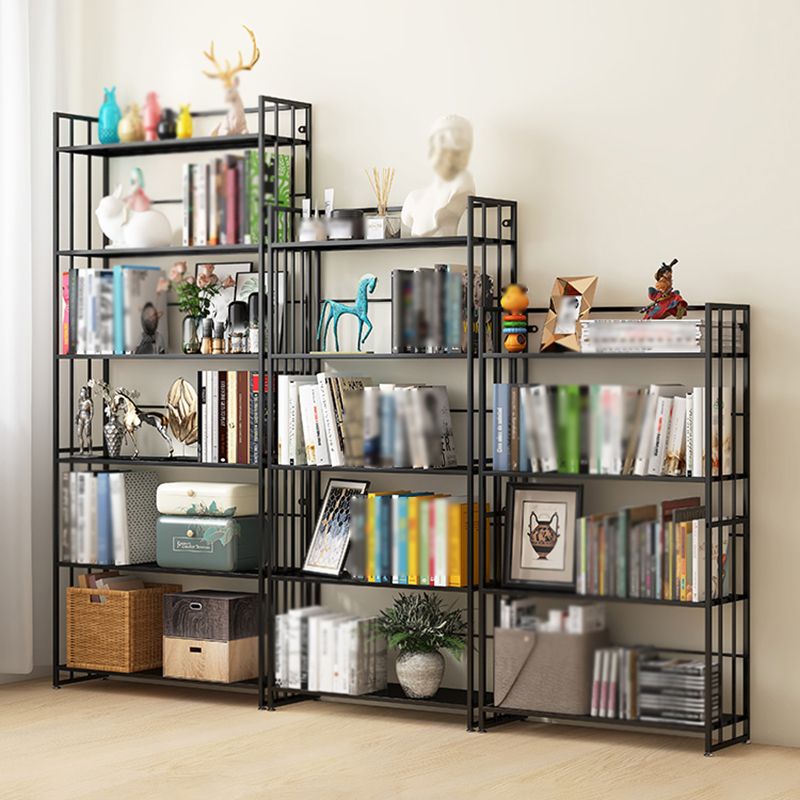 Modern Style Metal Bookshelf Vertical Open Shelf Bookcase for Study Room