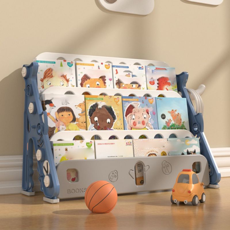 Contemporary Plastic Bookshelf Open Back Bookcase with Animals Theme