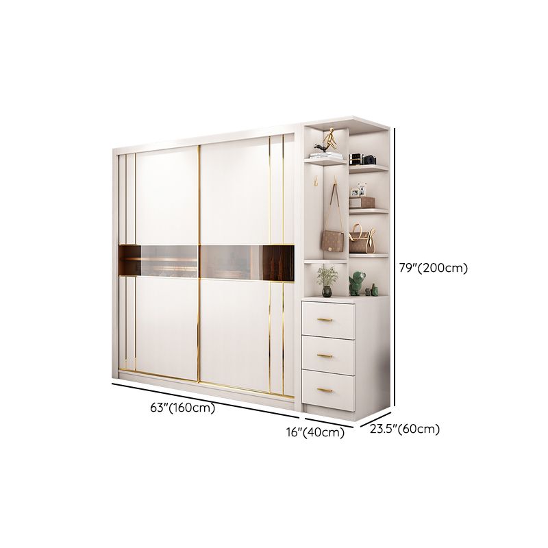 Modern Style Wardrobe Cabinet Glass Wardrobe Closet for Home