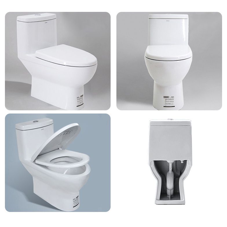 Traditional 1-Piece Toilet White Urine Toilet with Slow Close Seat for Bathroom