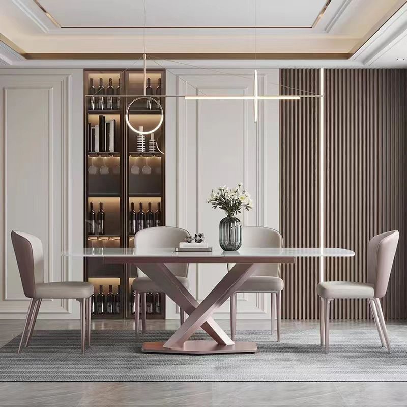 1/4/5/7 Pieces Sintered Stone Dining Table Set Dining Room Chair and Table Set