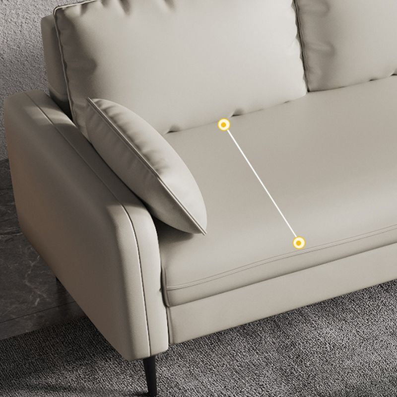 Modern Leather Standard Sofa Stain Resistant Settee with Legs