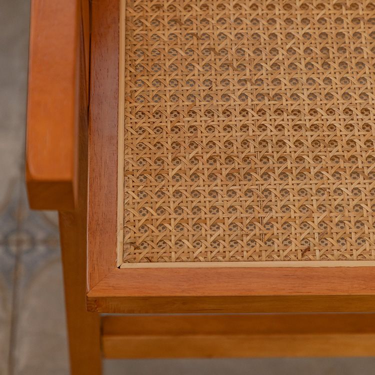 Contemporary Low Back Solid Wood Armed Bar Stool with Footrest