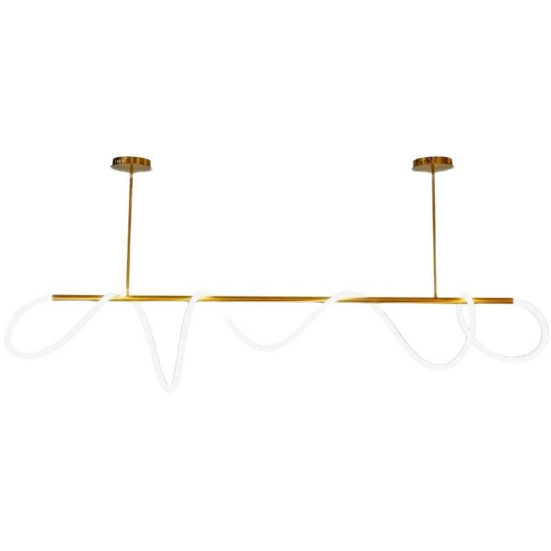 Minimalism Nordic Style LED Island Light Soft Silicone Lampshade Home Decorative Lighting Fixture in Gold