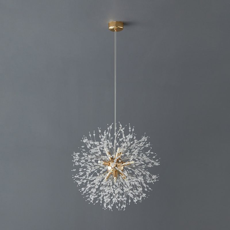 Sputnik Island Lamp Modern Hanging Light with Crystal for Dining Room