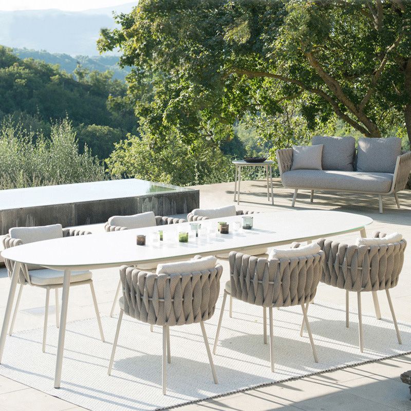 Modern Metal Base Dining Table Set 1/3/7 Pieces Dining Table Set for Outdoor