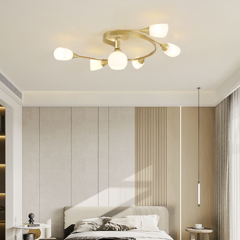 Glass Geometric Shape Flush Mount Light Modern-Style Multi Lights Flush Ceiling Light