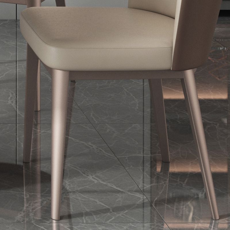 Modern Side Chair Metal Solid Back Dining Room Chair for Kitchen