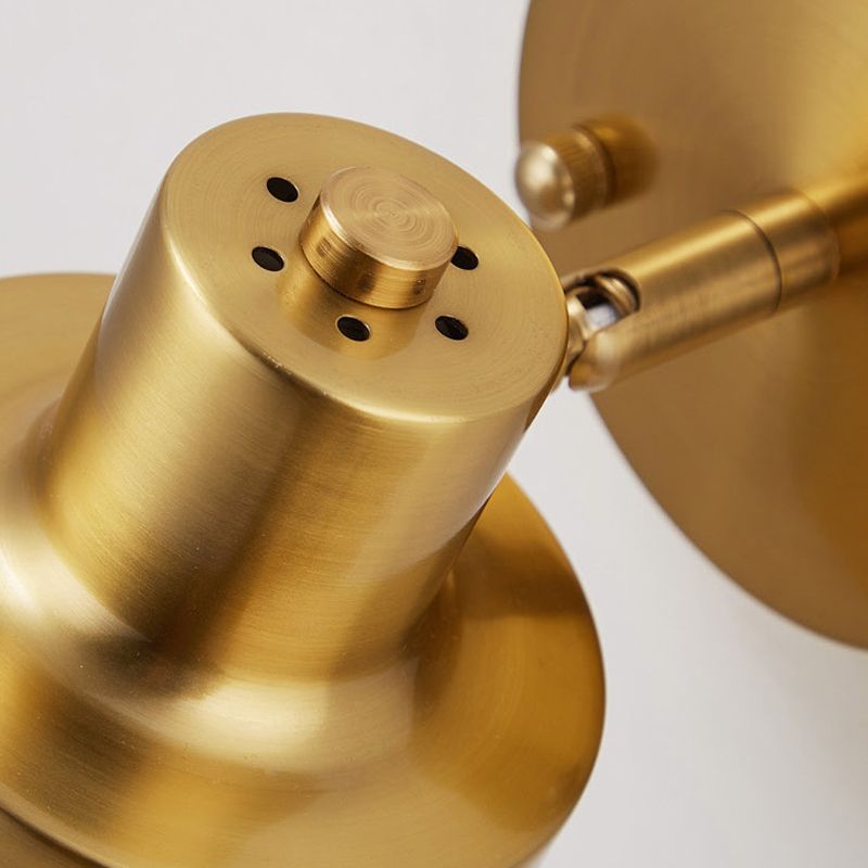 Modern Style Cylinder Sconce Light Fixtures Metal 1 Light Wall Mounted Lamps in Gold