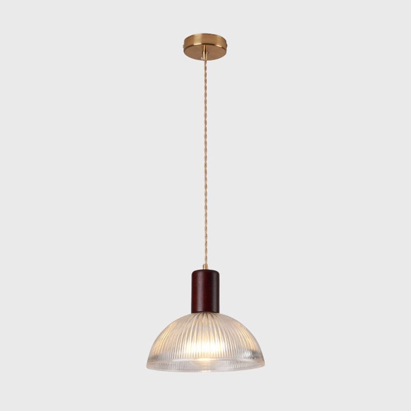 Lampada sospesa in vetro a costine lampada a sospensione a bulbo singolo per camera da letto