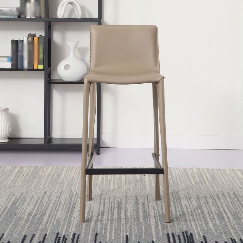 Modern Bar-stool Leather Counter Bar Stool with Metal Legs for Kitchen