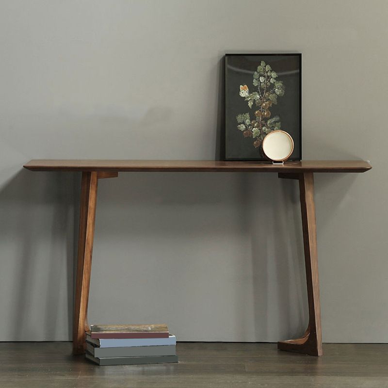 Mid-Century Modern Console Table 29.53" Tall Solid Wood End Table for Hall