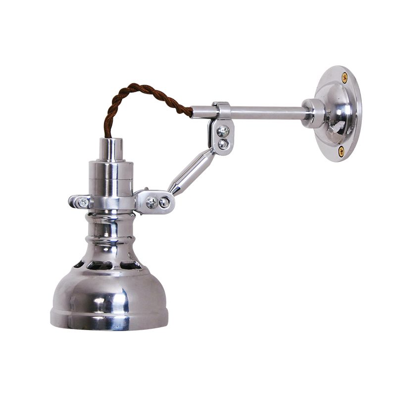 Polished Chrome Torchlight Wall Lighting Industrial Metal 1 Head Bedside Rotating Wall Mounted Light Fixture