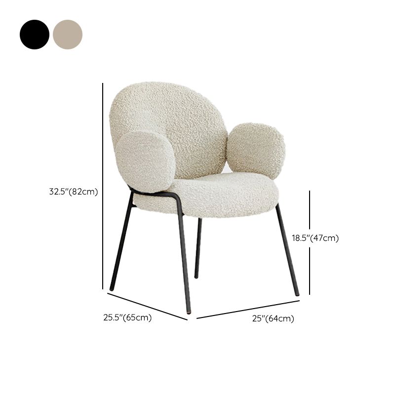 Contemporary Kitchen Dining Chairs Upholstered Side Chairs with Metal Base