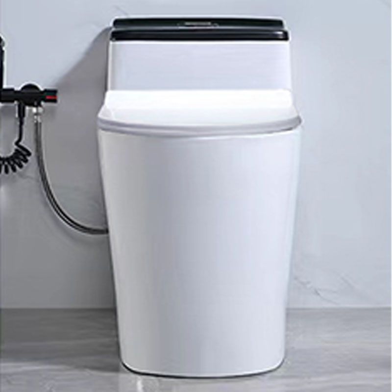 Floor Mount Toilet Black and White Toilet with Siphon Jet Water-saving Function