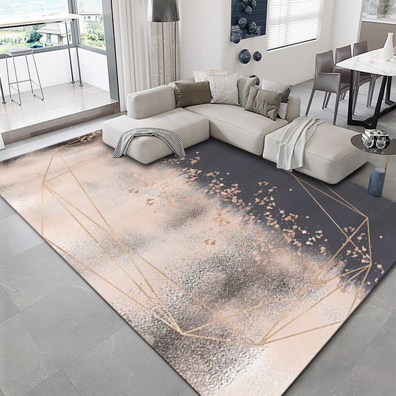 Gorgeous Polyester Carpet Modern Gray Tone Indoor Rug Living Room Area Rug with Non-Slip Backing
