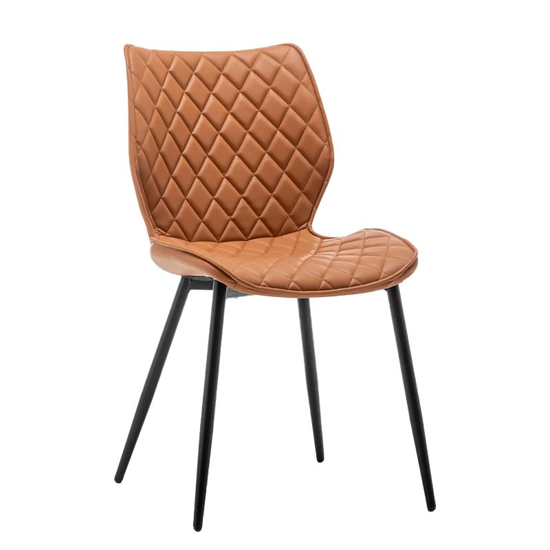 Upholstered Dining Chairs Wingback Side Chair with Metal Legs