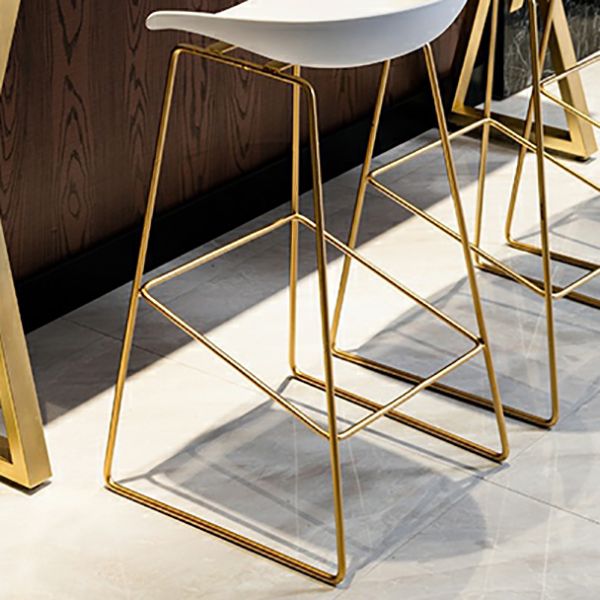Glam Low Back Dining Stools Armless Bar Stools with Footrest