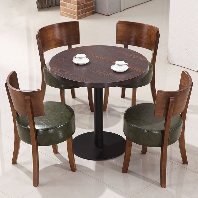 Mesa de comedor de estilo industrial Mesa de comedor de madera con base de metal para comedor