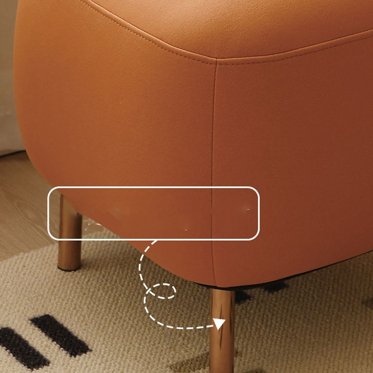 Contemporary Sofa Living Room Faux Leather Sofa with Gold Metal Base