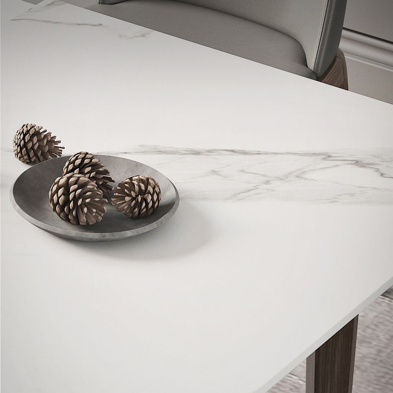 Nordic Extendable 1/4/5/7 Pieces Dining Set Sintered Stone Table with Leather Chairs